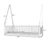 TOPMAX Patio Minimalist Twin Size Garden Swing Bed Wood Porch Swing with Ropes for Backyard, Safe Sloped Design, Black
