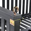 TOPMAX Patio Minimalist Twin Size Garden Swing Bed Wood Porch Swing with Ropes for Backyard, Safe Sloped Design, Black