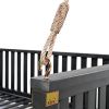 TOPMAX Patio Minimalist Twin Size Garden Swing Bed Wood Porch Swing with Ropes for Backyard, Safe Sloped Design, Black