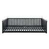 TOPMAX Patio Minimalist Twin Size Garden Swing Bed Wood Porch Swing with Ropes for Backyard, Safe Sloped Design, Black