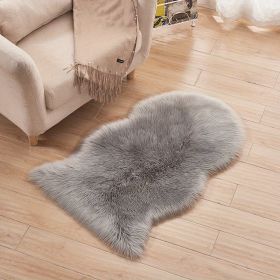 1pc Fluffy Imitation Wool Area Rug, Suede Fleece Bottom Long Imitation Wool Rug, Acrylic 80% Polyester 20%, 23.62*35.43inch, Living Room Bedroom Rug, (Color: Grey, size: 23.62*35.43inch)