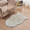 1pc Fluffy Imitation Wool Area Rug, Suede Fleece Bottom Long Imitation Wool Rug, Acrylic 80% Polyester 20%, 23.62*35.43inch, Living Room Bedroom Rug,