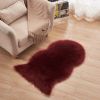 1pc Fluffy Imitation Wool Area Rug, Suede Fleece Bottom Long Imitation Wool Rug, Acrylic 80% Polyester 20%, 23.62*35.43inch, Living Room Bedroom Rug,