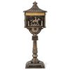 Retro Cast Aluminum Mailbox Security Postal Letter Box with Baffle Door
