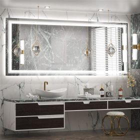 LUVODI Illuminate Large Mirror Bathroom Double Sink Mirror Full Length Dressing Salon Mirror with 3 Color Lights (Color: 151x78cm (60x31inch))