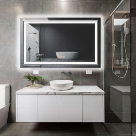 LUVODI Illuminate Large Mirror Bathroom Double Sink Mirror Full Length Dressing Salon Mirror with 3 Color Lights (Color: 105x50cm (42x20inch))