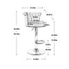 COOLMORE Swivel Bar Stools Set of 2 Adjustable Counter Height Chairs with Footrest for Kitchen, Dining Room 2PC/SET