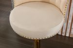 COOLMORE Swivel Bar Stools Set of 2 Adjustable Counter Height Chairs with Footrest for Kitchen, Dining Room 2PC/SET