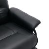 Faux Leather Manual Recliner,Adjustable Swivel Lounge Chair with Footrest,Can Rotate 360 Degrees,L-right Angle Curved Wooden Frame, Armrest and Wrappe