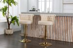 COOLMORE Swivel Bar Stools Set of 2 Adjustable Counter Height Chairs with Footrest for Kitchen, Dining Room 2PC/SET